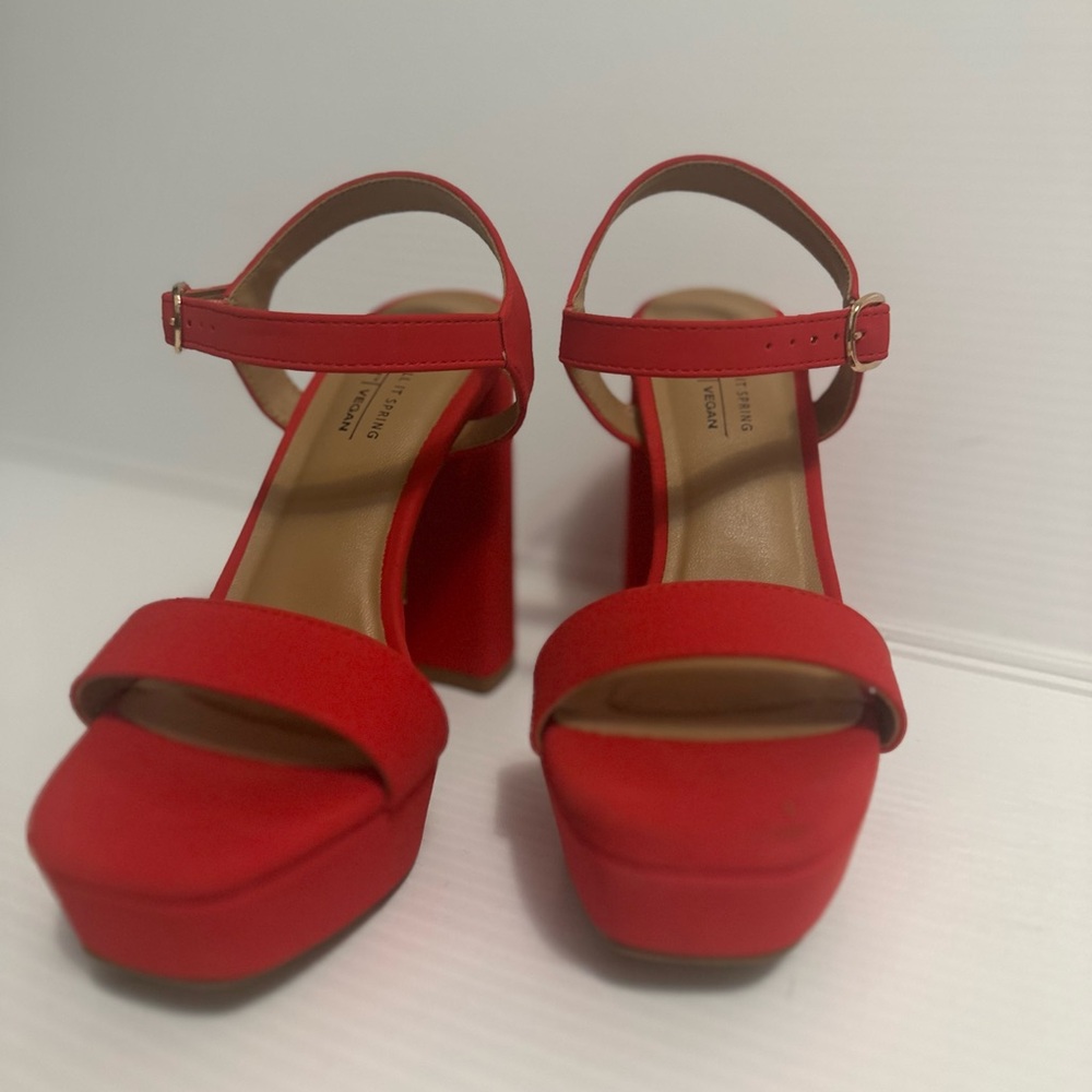 Call It Spring Red Platform Heels - Picture 11 of 11